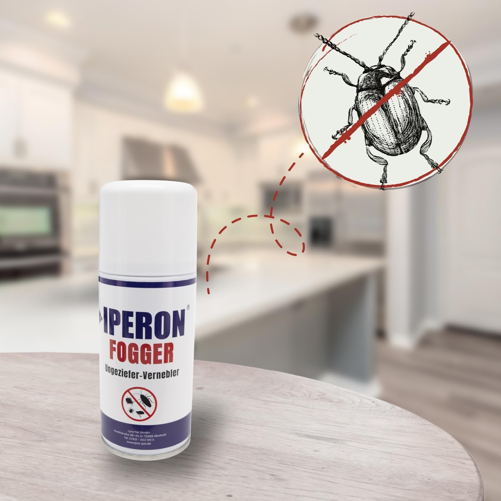 Iperon 6 x 150 ml Fogger Ungeziefer-Vernebler gegen Schädlinge mit Chrysanthemum cinerariaefolium Extrakt