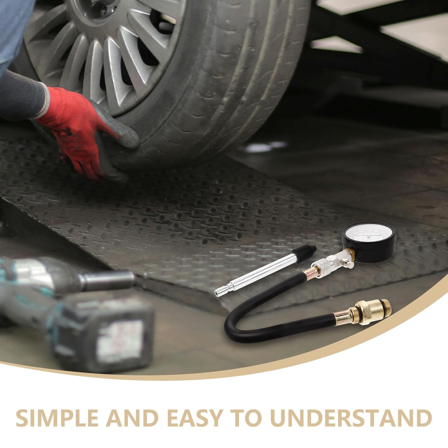Automotive Engine Compression Tester 3pcs Set Small Engine Cylinder Pressure Gauge Tool for Automotive Repair