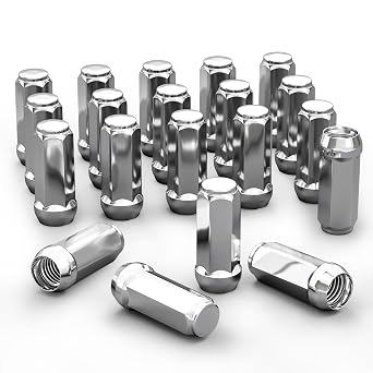 YIZBAP 20pcs 1/2-20 Wheel Lug Nuts, 20PCS Closed End Lug Nuts 19mm Hex