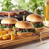 Vista 6 de GUSTO Paquete de 100 palillos de madera de 3 pulgadas, brochetas de bambú, palillos de dientes para cócteles, parrilla, aperitivos, frutas, barbacoa