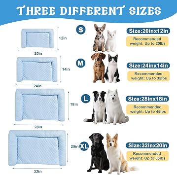 Cooling Mat for Dogs - 2025 Upgraded 20 x 12 Washable Pet Cooling Pad for Cats, Non-Slip Kennel Bed for Summer, Ultra-Comfortable & Machine Washable Portable Ice Mat for Dogs/Cats