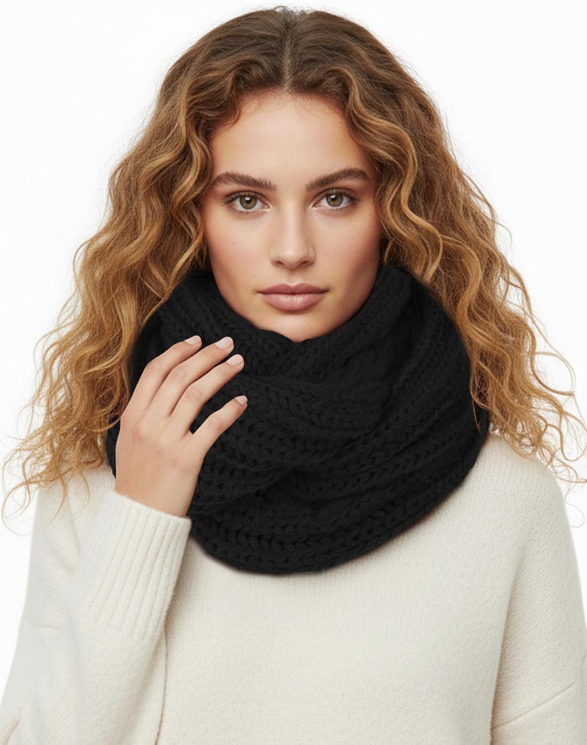 Winter Sarf for Womens, Solid Warm Scarves for Womens Lightweight, Long Shawls Wraps Pure Color for Cold Wintertime