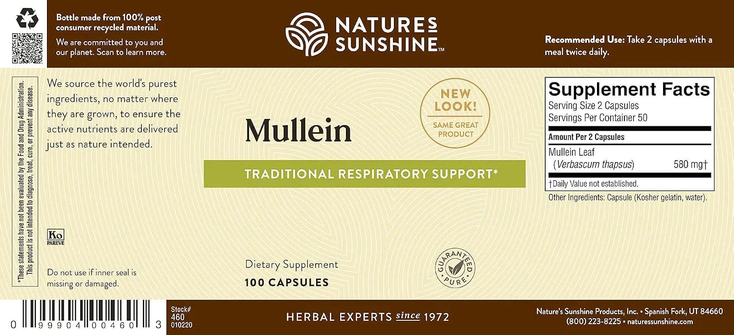 Nature's Sunshine Mullein, 100 Capsules