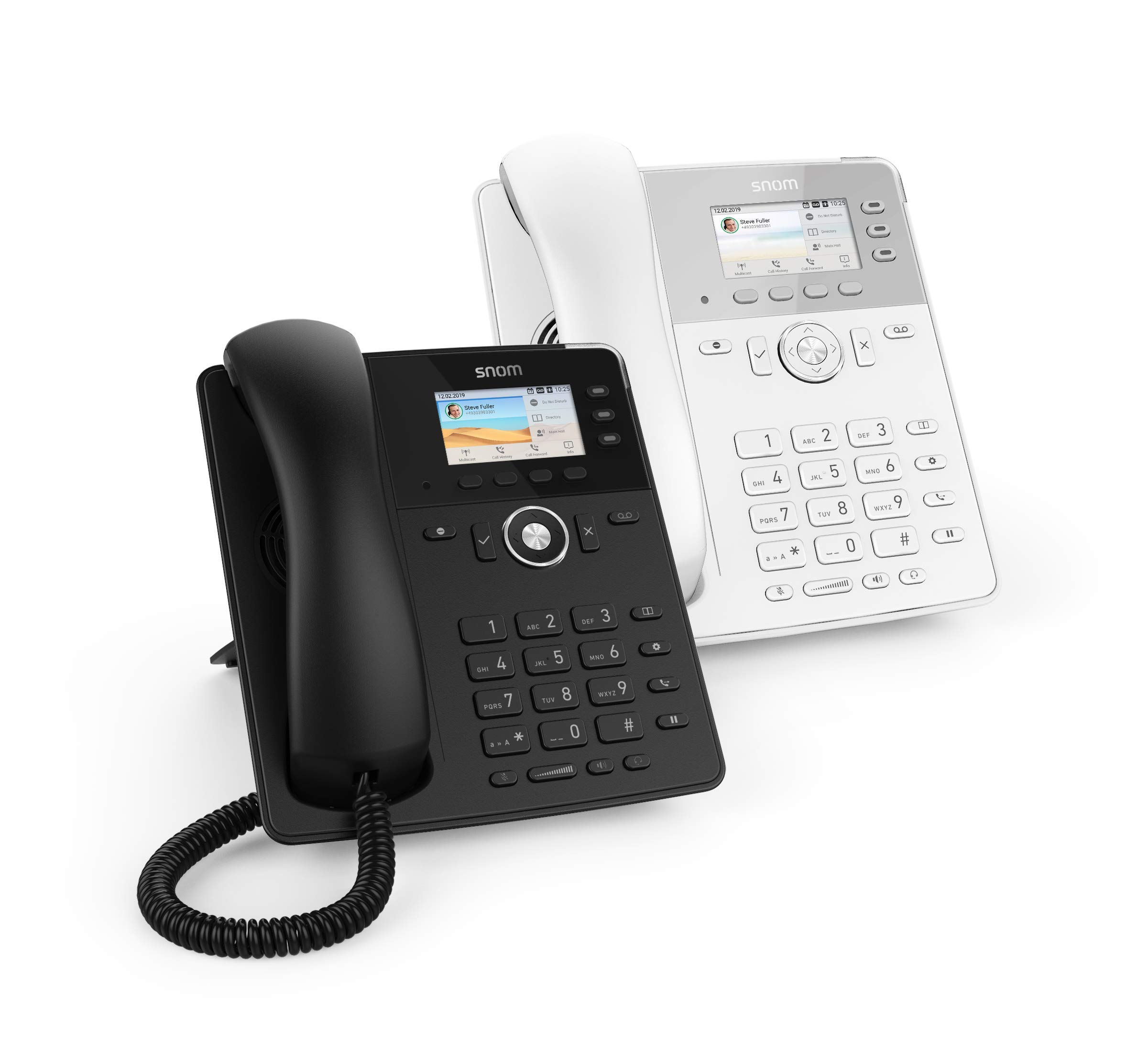 SNOM D717 Globale desk telefonico (3 auto-etichettatura tasti funzione, colori ad alta risoluzione TFT, sensore di luce integrato, PoE IEEE 802.3af); Bianca; 00004398