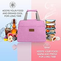 Vista 4 de Bolsas de almuerzo para mujeres adultas, lonchera aislada con correa para el hombro, bolsa de almuerzo reutilizable para el trabajo, la escuela