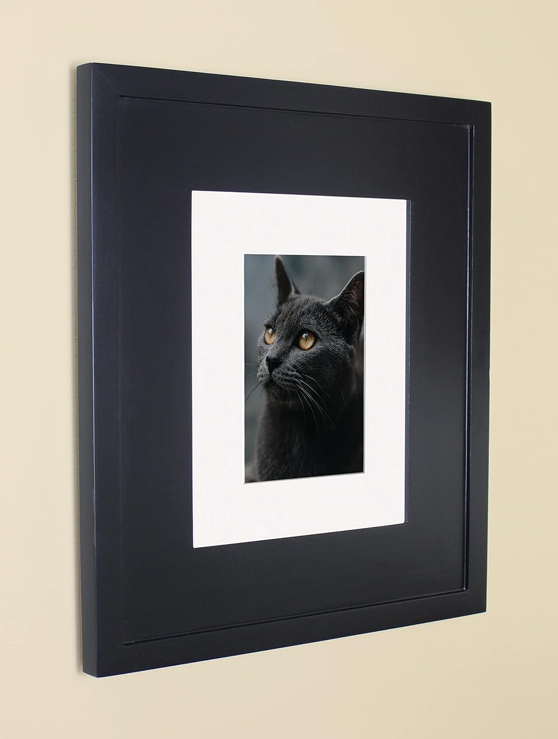 Fox Hollow Furnishings 11x14 Concealed Picture Frame Medicine Cabinet Without Mirror for Bathroom, Recessed in The Wall, Made in North America, Real Wood, NO MDF, Adjustable Shelves, Hidden, Black