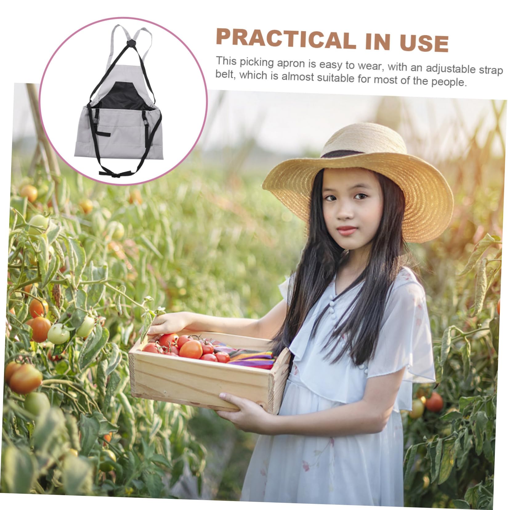 Gartenschürze Mit Taschen Für Obst Und Gemüse Verstellbarer Gürtel Oxford-stoff Ernteschürze Gartenbedarf