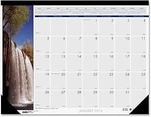 House Of Doolittle Earthscapes Scenic Desk Pad Calendar, Scenic Photos 185 X 13 White Sheets Black Binding Corners12 Month Jan Dec 2023 1476