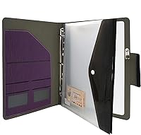 Vista 3 de Carpeta de 3 anillos con portapapeles de pizarra blanca y bolsa de documentos expandida, carpeta de anillos de padfolio organizador de negocios