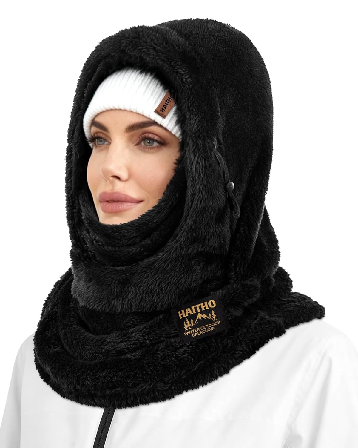 Ski Mask Balaclava for Women Men Winter Full Face Mask Hooded Scarf for Cold Weather Warm Fleece Head