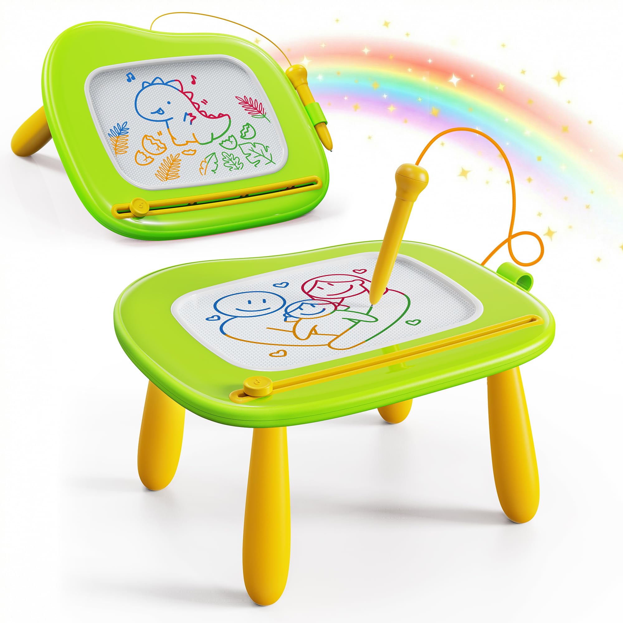 KOKODI Toddler Toys - Magnetic Drawing Board & Writing Tablet for 1-3 Year Old Boys & Girls - Educational Travel Toy for Easter & Birthday Gift(Green)
