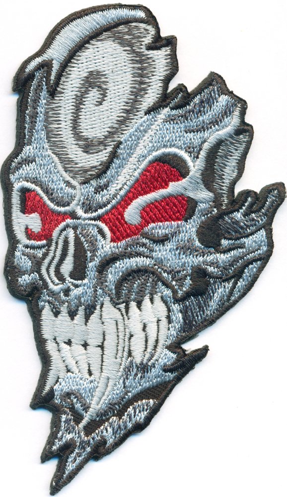 Fireeye Vampire Skeleton Skullhead Death Metal Biker Iron on Patch Badge