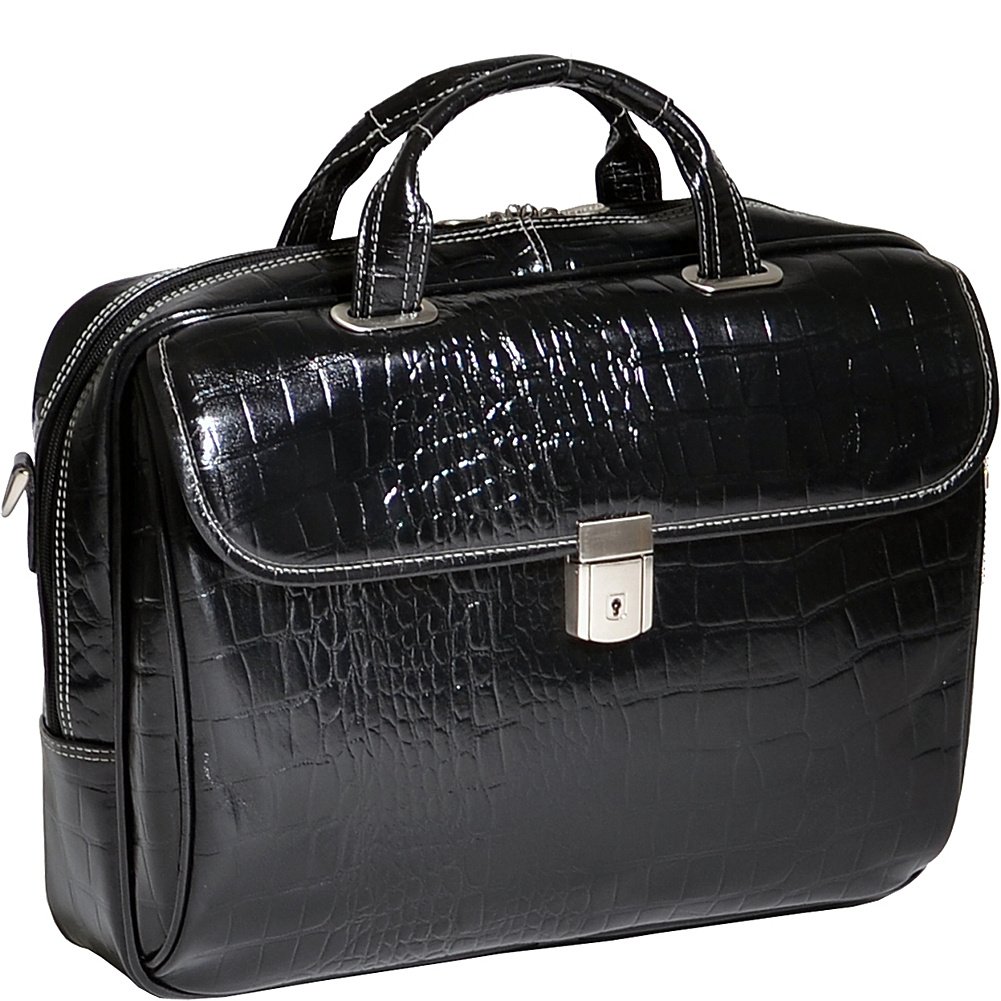 McKLEIN 13" Leather Tablet Briefcase- SERVANO- Black