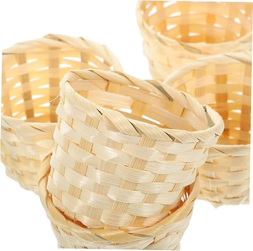Miniatura 7 de IMIKEYA Cestas tejidas de bambú hechas a mano Mini cestas de frutas de almacenamiento para pan decorativo de cocina