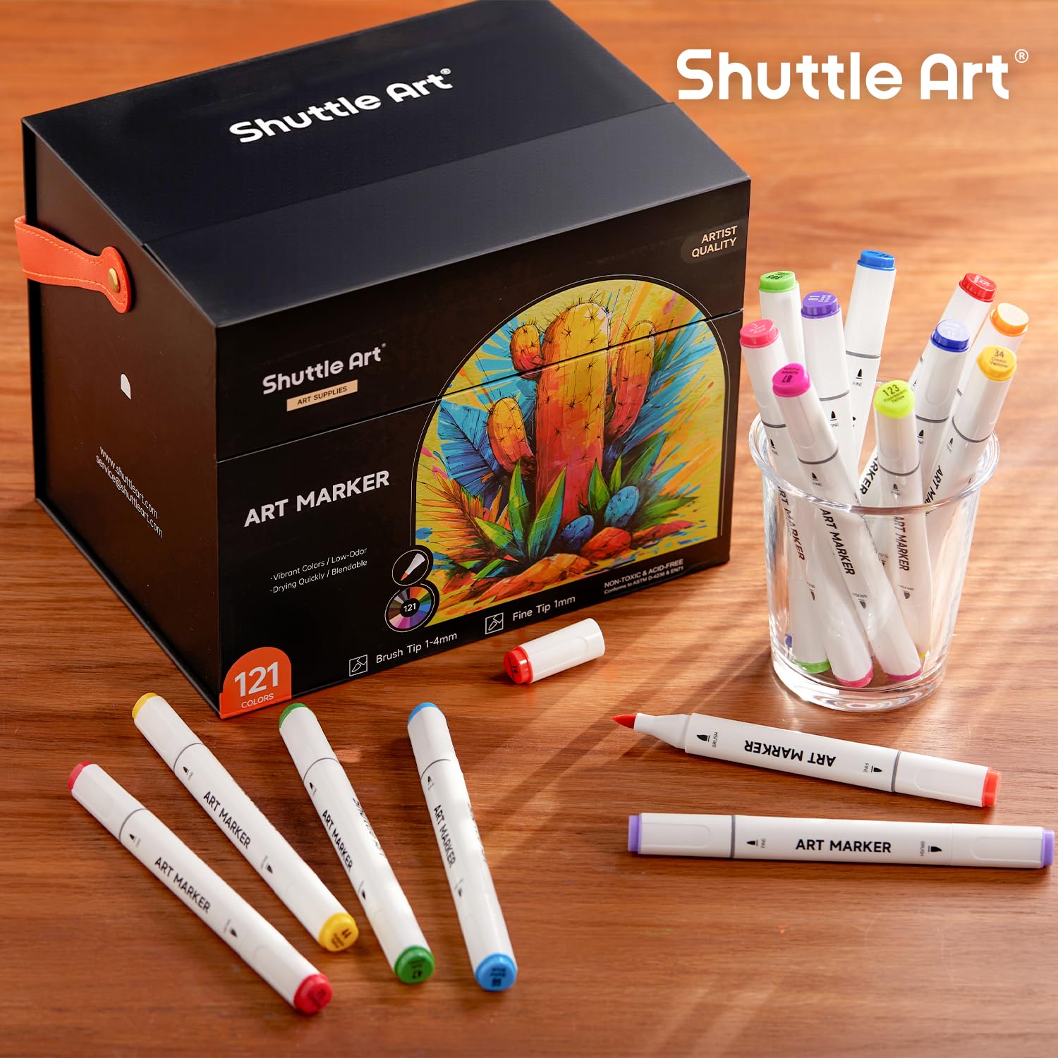 Shuttle Art 121 kolorów pędzelkowe markery artystyczne z cienką końcówką