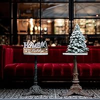 Vista 6 de Bloques de señalización navideña de madera, decoración de mesa con cita para el hogar, señal de bloque de centro de mesa de Navidad con copo