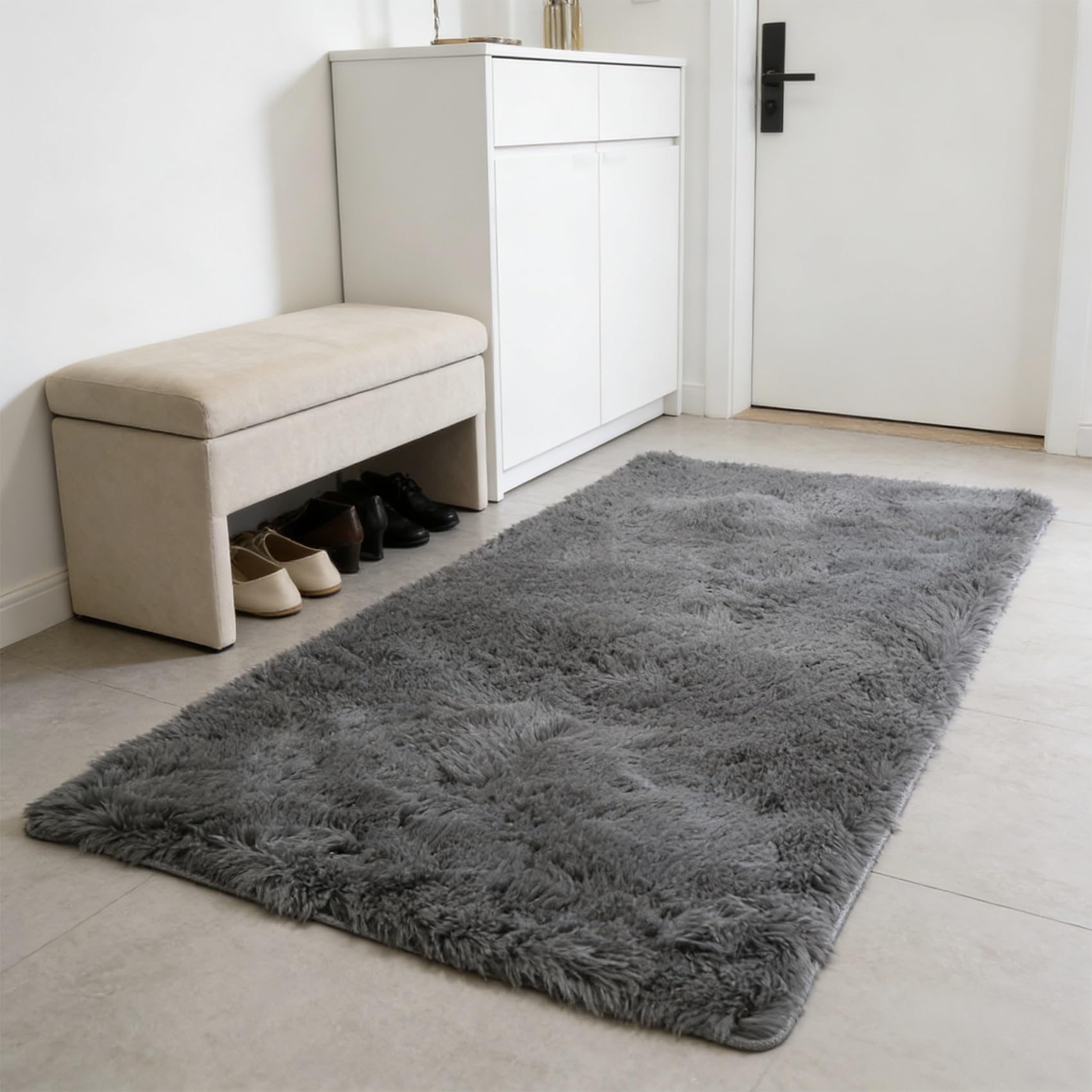 Tapis de canapé élégant gris 180 x 165 cm style moderne