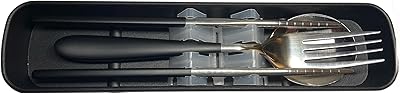 Travel Stainless Steel Utensils - Spoon Fork & Chopsticks with Box - Portable Active