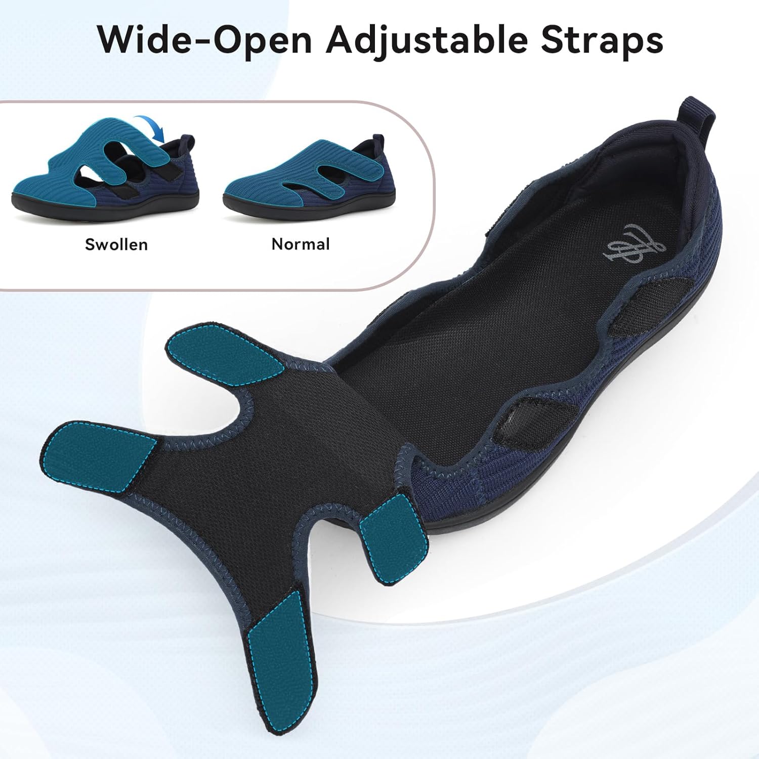 LeIsfIt Diabetic Shoes for Women Adjustable Extra Wide Barefoot Walking Shoes for Swollen Arthritis Edema Feet Wide Width Zero Drop Sole - Image 3