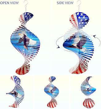 Aoedelyart Wind Spinners Outdoor Creates a Soaring Eagle Effect, 3D American Flag Eagle Wind Spinner Hanging Independence Day/Memorial Day Decorations,Gifts for Men/Women,15in Garden Decor,Yard Art