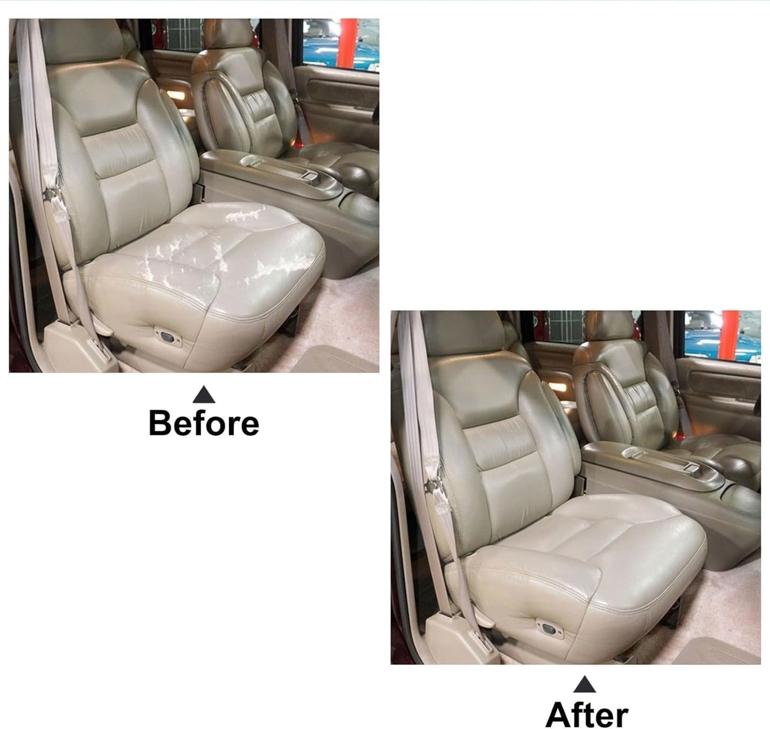 NLQR #522 Med Neutral Tan Front Driver Side Bottom Replacement Microfiber Leather Seat Covers Compatible with Chevy Silverado Tahoe Suburban Sierra Yukon 1995 1996 1997 1998 1999