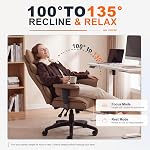 Dowinx Big and Tall Office Chair with Pocket Spring Cushion and Lumbar Support,High Back Computer Gaming Chair with Adiustable Ammrests,Executive Desk Chair with Footrest(Pu-Brown)