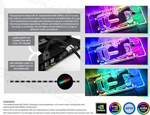 Miniatura 6 de Bykski Cobertura completa GPU Bloque de agua y placa trasera para ASUS TUF Gaming GeForce RTX 4060 Ti OC (N-AS4060TITUF-X)