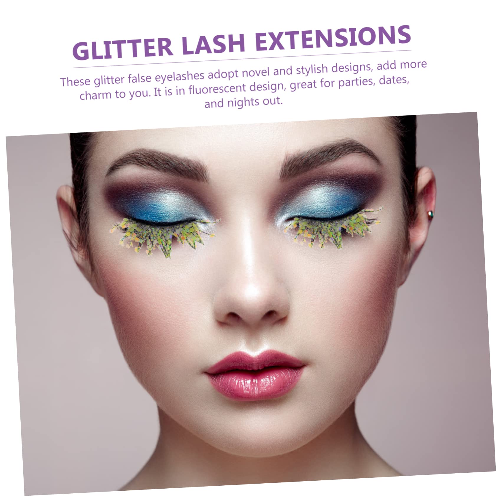 minkissy 25 Paar farbige falsche wimpern lange falsche wimper künstliche Wimpern Glitzer-Wimpern kosmetische wimpern falsche Wimpernverlängerung Cosplay verlängern 3d chemische Faser