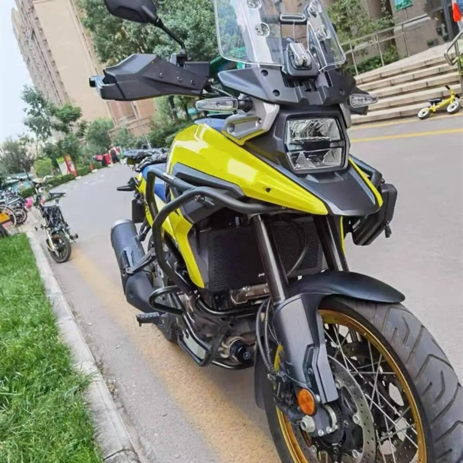 Paramotore Tubolare Kit Di Protezione Per Barra Di Protezione Motore Moto Per Suzuki Per DL1050XT 2021 2022 2023 2024 Nero Motorcycle motore Paraurti