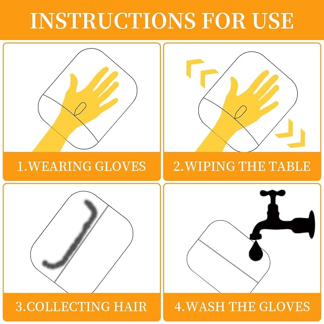 Foto 6 de 7 de Hevysuo 2 Piezas Guantes de Doble Cara Quitapelos Electrostáticos para Mascotas,Reusable Guante Quita Pelos…