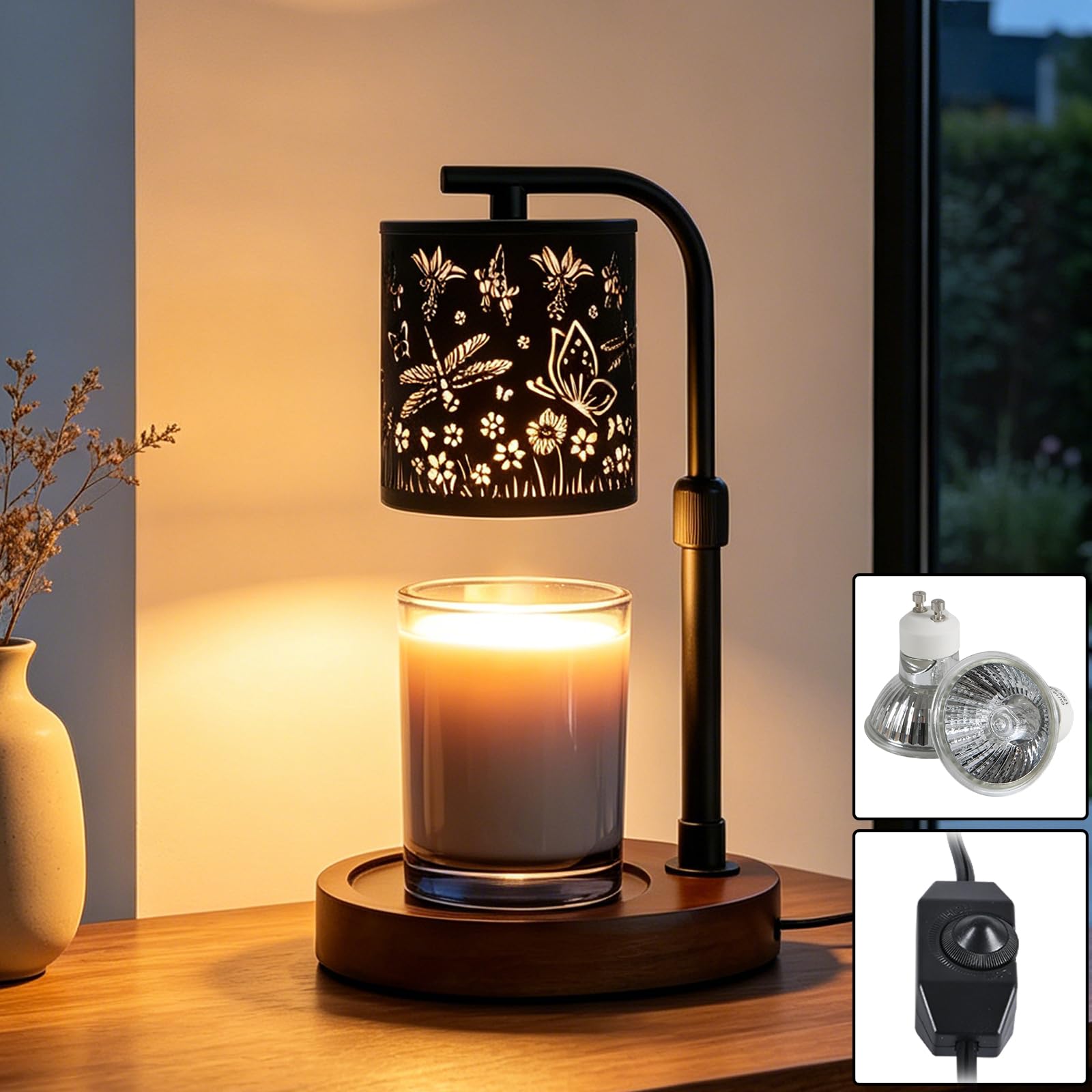 Lámpara calentadora de velas, calentador de velas, lámpara de velas, regalos para mamá, regalos de Navidad, regalos del día de San Valentín, portavelas para decoración del hogar, base de
