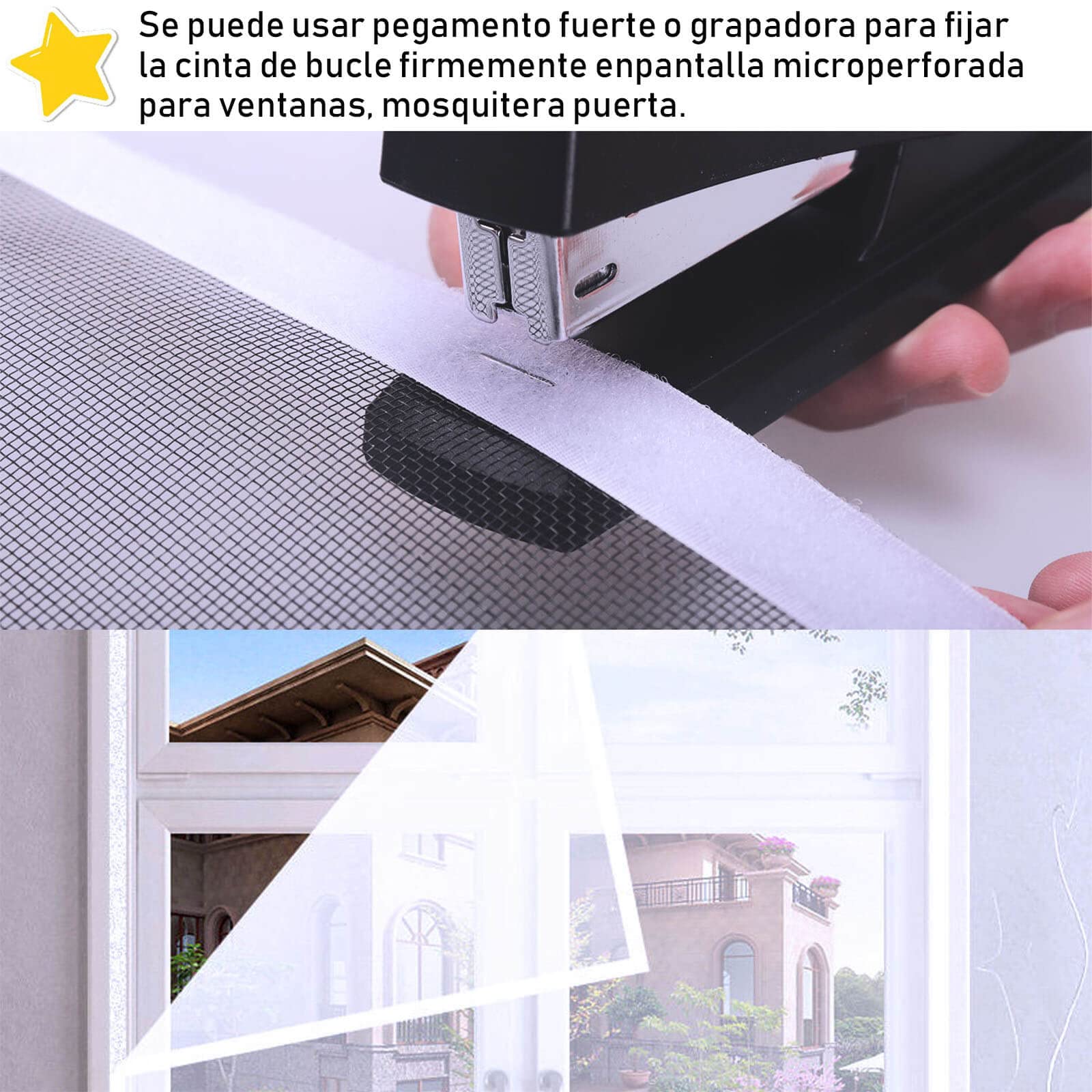 Doble Adhesiva Cinta 20 mm 8 Metros, Extra Fuerte Autoadhesiva Rollo, Hook y Loop Tape Gancho y Cinta de Lazo (20 mm x 8 m, Blanco)