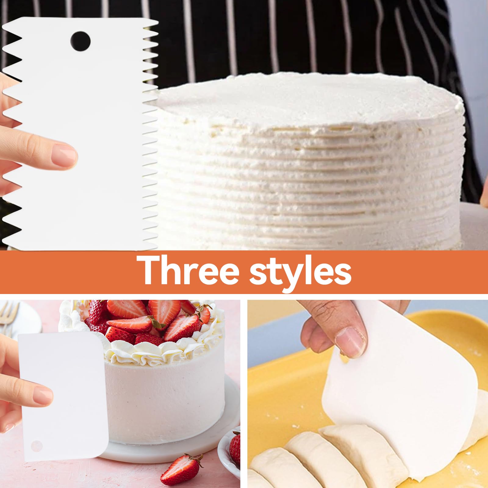 TRANCHEUR A PAIN,Black--Grattoir à Pâte En Acier Inoxydable Avec Manche