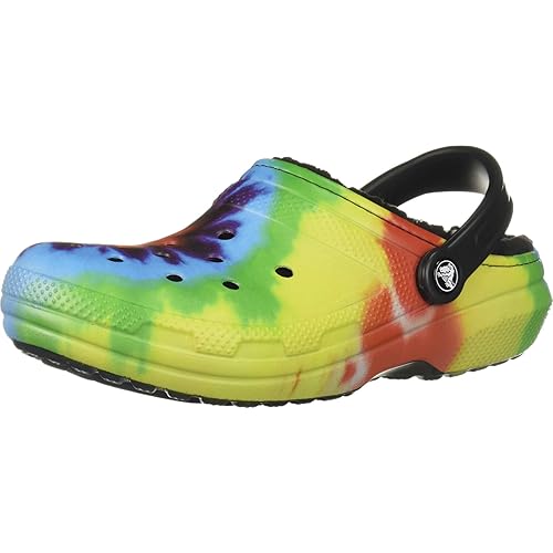 Crocs Unisex Adult Classic Tie Dye Lined Clogs | Fuzzy Slippers
