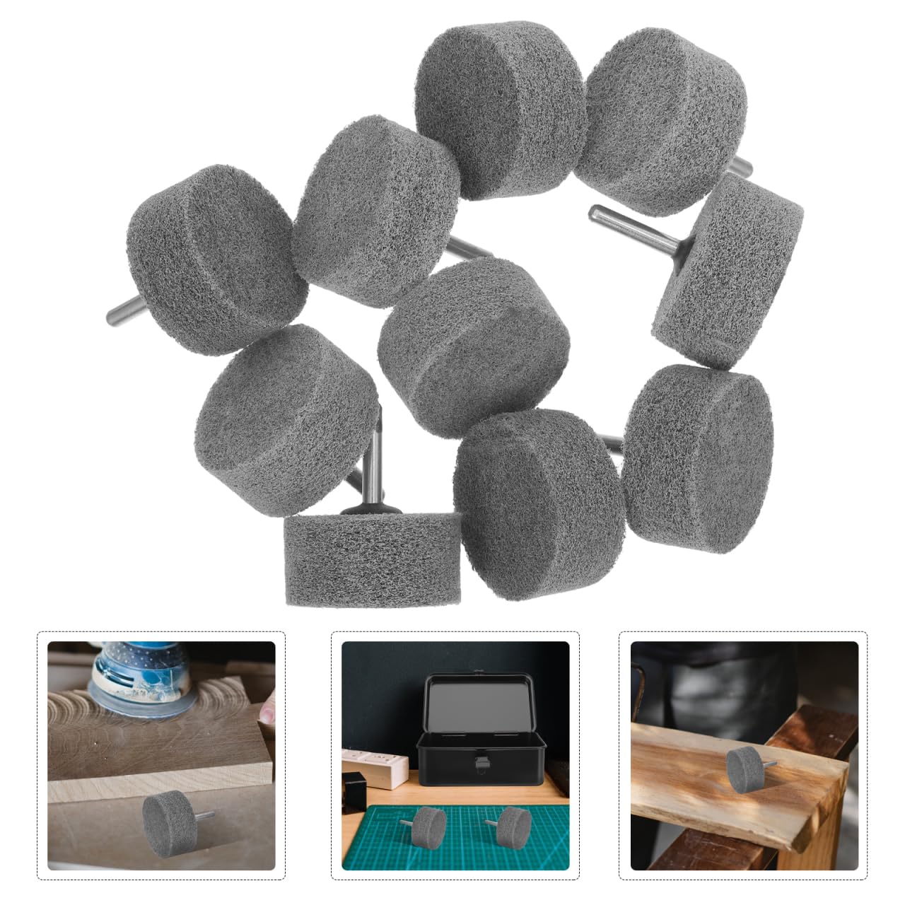 10pcs Nylon Fiber Grinding Heads 6mm Shank for Surface Finishing