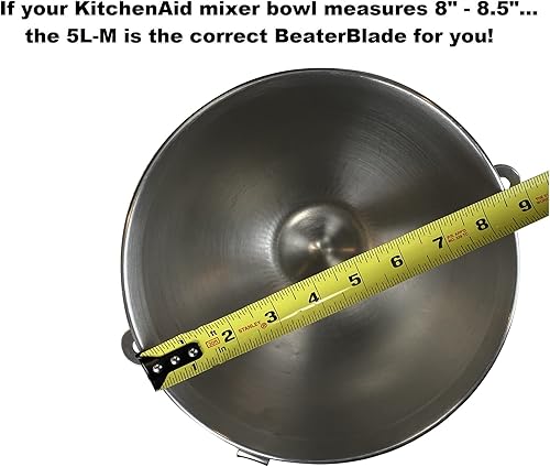 Miniatura 6 de New Metro Design Cuchilla de repuesto de paleta batidora, se adapta a 5-Plus, 6, 7 y 8 cuartos de galón, mezcladoras de soporte para elevador de