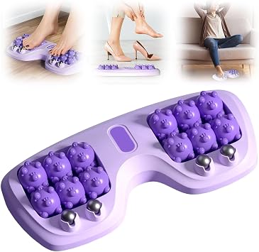 Portable Double Foot Massage Roller, 2025 New Dual Foot Massage Roller for Relieve Pain from Plantar Fasciitis and Improved Circulation, Portable Feet Massager Tool for Home Office Use Purple
