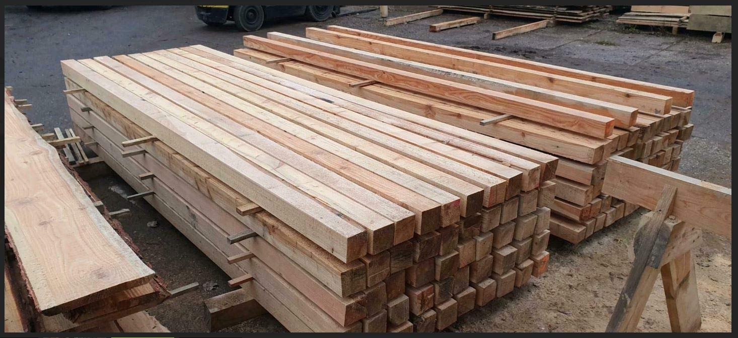 Kantholz Lärche 90x90mm - 10 Stück à 3 Meter Für Zaunbau & Konstruktion