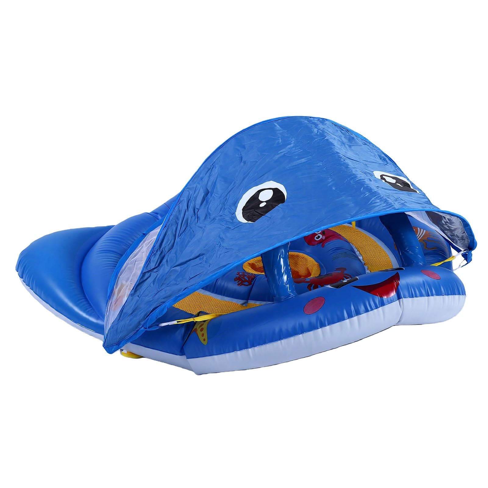 Gonetre Galleggiante per Piscina Gonfiabile per Bambini con Tendalino,