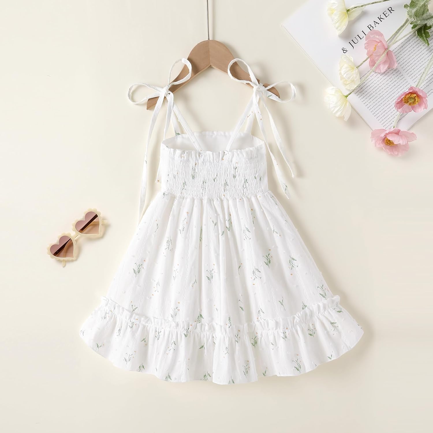 HAPPYMA Toddler Dresses Baby Girl Summer Outfits Sleeveless Halter Ruffle Beach Sundress Princess Party Clothes