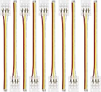 Vista 10 de Conectores de tira LED LightingWill 2 pines de 8 mm, 10 piezas de conectores LED sin soldar para tiras de luz LED de un solo color, compatibles