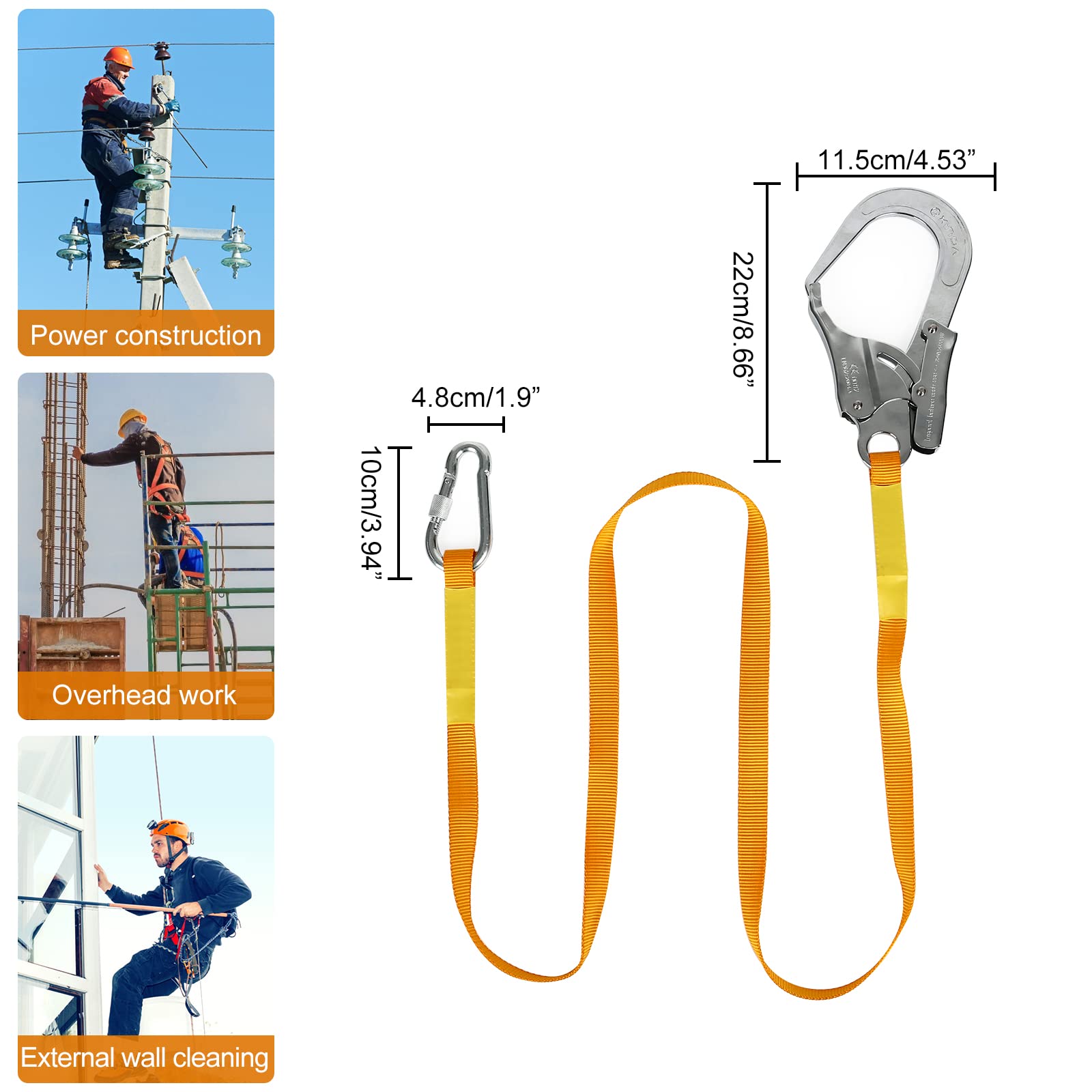 Cintura di sicurezza anticaduta, 1,8 m, protezione anticaduta, corda di sicurezza da 2,200 kg, corda per attrezzi, corda da collezione, protezione anticaduta per esterni, arrampicata su roccia, lavoro