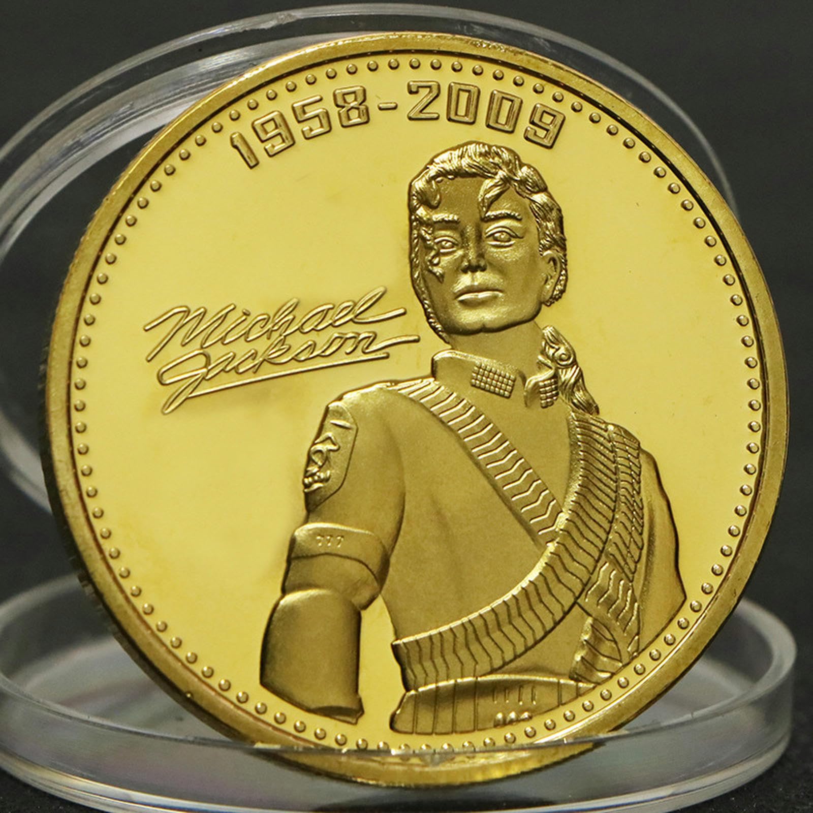 Estrella de los Estados Unidos Michael Jackson Moneda Conmemorativa Dorada Colección Creative Crafts - Oro