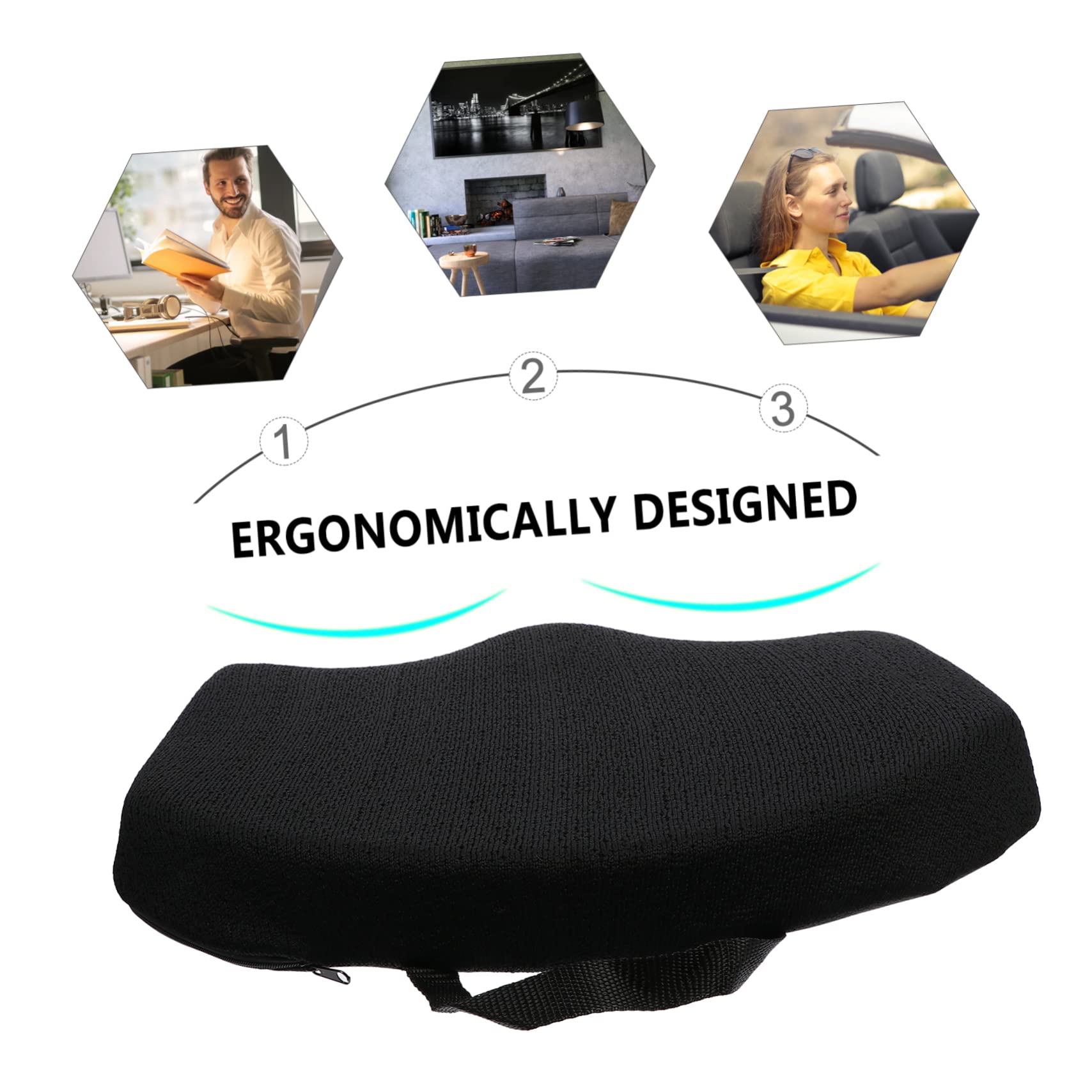 SOLUSTRE Coussin De Siège Auto Mousse à Mémoire Coussin Rehausseur Ergonomique Pour Conduite Confort Optimal Pour Longs Antidérapant Et Réducteur De Pression