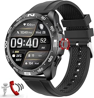 Fitonme Smart Watch for Men,Bluetooth Watch Make or Answer Calls with Microphone Speaker,Fitness Tracker Watch with Heart Rate Sleep Monitor 20 Sports Modes,IP67 Waterproof for Android iOS (Black)