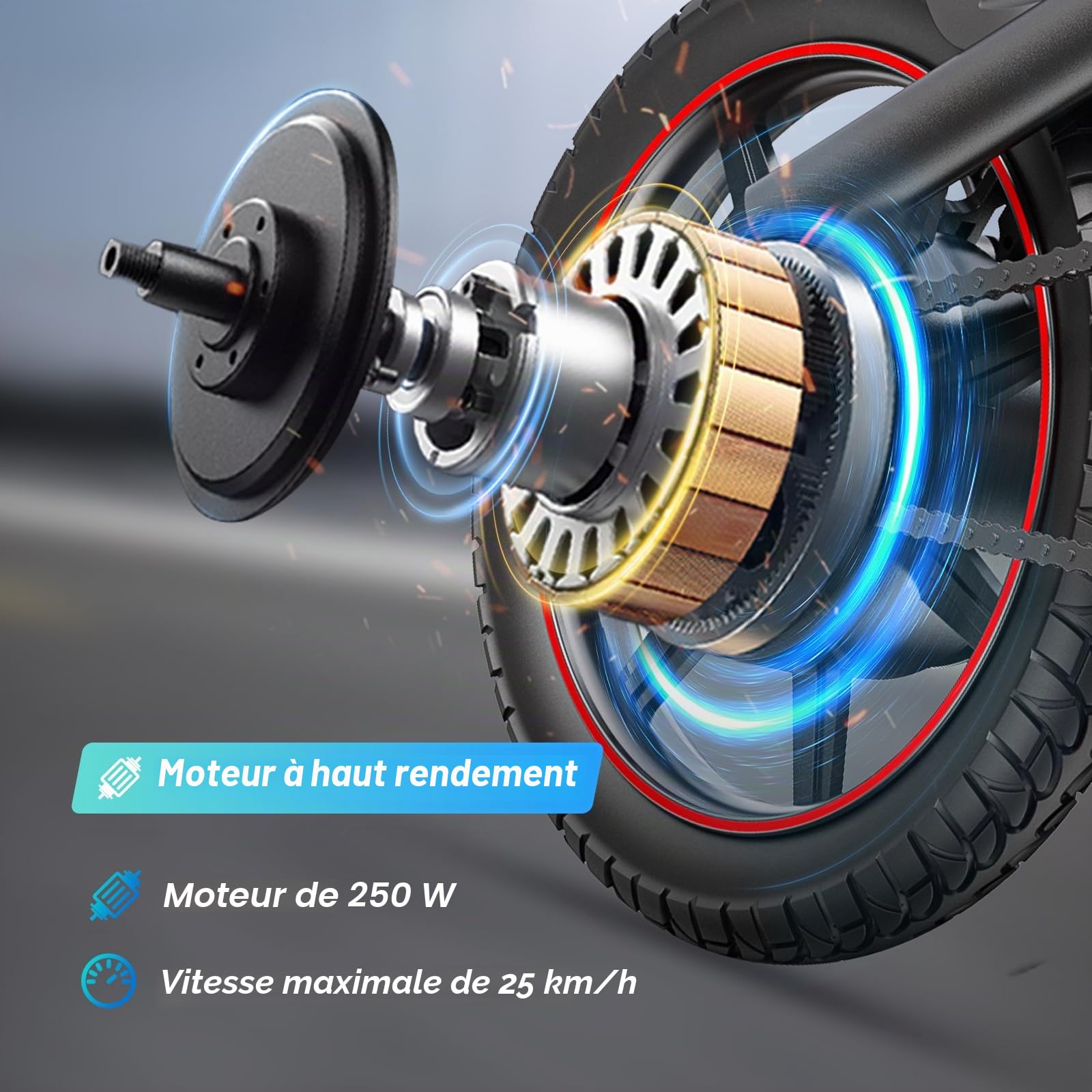 DYU D3S Vélo électrique Pliant 14" - Vitesse maximale de 25 km/h, portée de 40 km, Freins à Disque - Pliable - pour Adolescents et Adultes - Noir