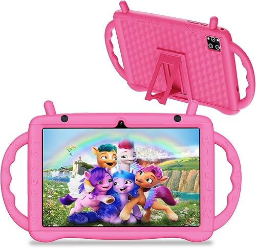 Tablet para niños Semeakoko de 10 pulgadas Android 14 con asa antichoque, Octa-Core 10GB+64GB, pantalla HD de 1280 x 800, controles parentales,