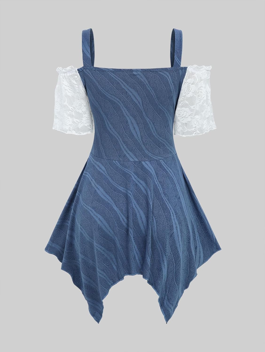 ROSE GAL Rosegal Women Plus Size Gothic Cold Shoulder Top Medieval Renaissance Corset Shirt - Image 2