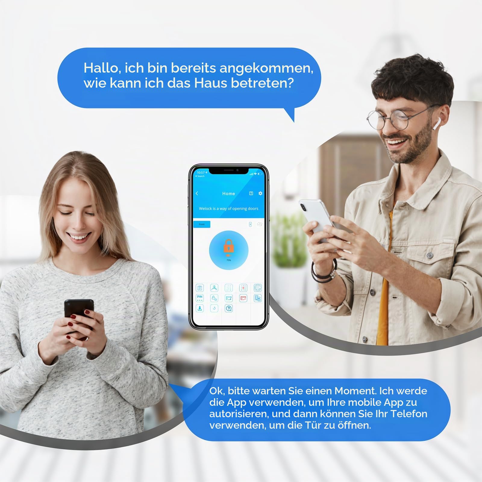 WELOCK SECBN51WIFIBOX3 Fingerabdruck Elektronisches Türschloss 30-70mm | RFID-Karte Transponder, BLE APP WIFI, Arbeit mit Alexa, IP65,Fingerabdruck Schloss und WIFIBOX3 Gateway Kombikit