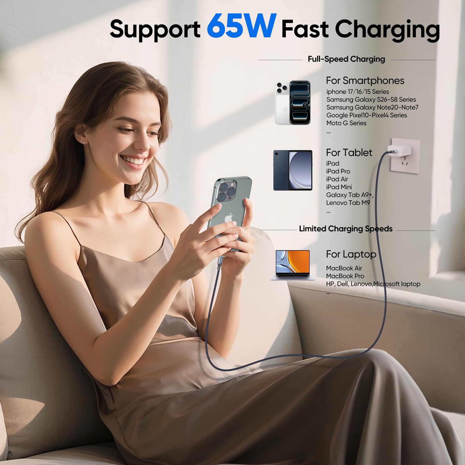 FEMORO Da USB C a USB C N63 (3 m, 1 confezione)